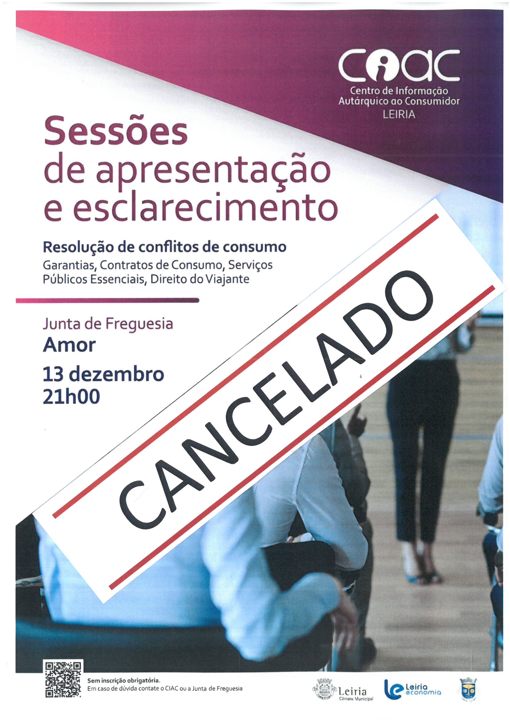 Imagem Cancelada a Sessão Apresentação CIAC Leiria | Sede Junta Freguesia - aguardamos informação de nova data