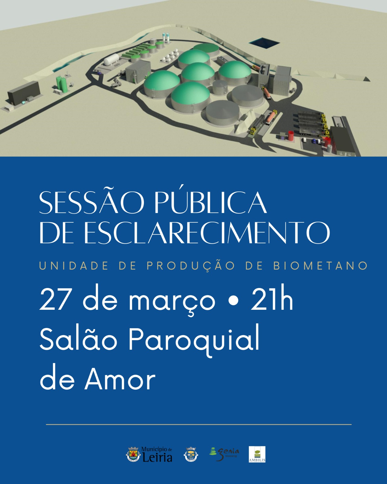 Imagem Sessão de Esclarecimento sobre Projeto de Biometano | 27 março no Salão Paroquial de Amor