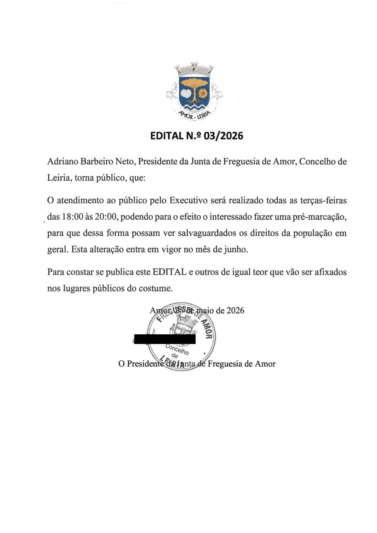 Notícia Alteração ao atendimento executivo